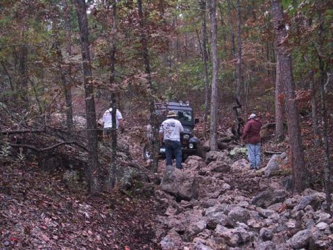 1995 Ford Bronco - A dumbass in a stock jeep with 31" tires coming down a 5 rated trail. Guiding this dude down took about an hour and a half out of our trail…