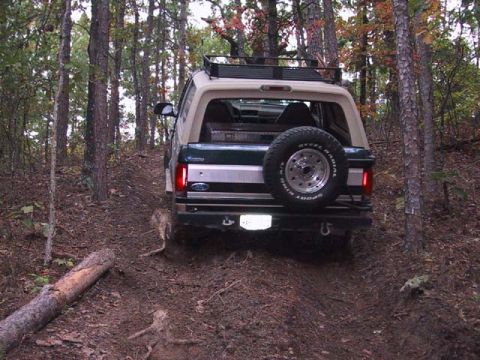 1995 Ford Bronco - Me going up a hill.