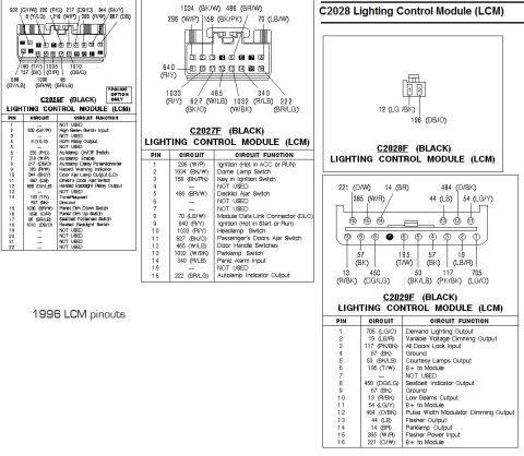 1996 Mercury Grand Marquis - 1996 LCM pinout(s)