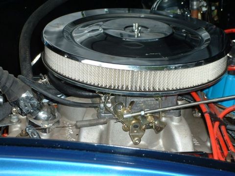 1946 Chevrolet C/K Pickup - Engine bay detail showing a chrome air cleaner and carburetor assembly.
