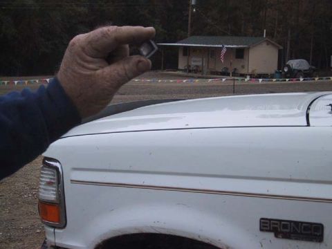 1995 Ford Bronco - This is a pic of the u-joint cap out of Mikes bronco that broke. Notice we are not even out of the parking lot yet.