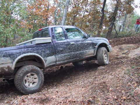 1995 Ford Bronco - Rob in his Toyota. What he couldn't climb over he would just back up and ramp.
