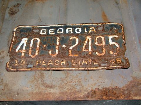 1969 Ford Ranchero - Found the original 1969 Georgia plate in vehicle!