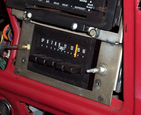 1978 Ford Bronco - Interior view of a 1978 Ford Bronco, highlighting the radio and climate control panel.