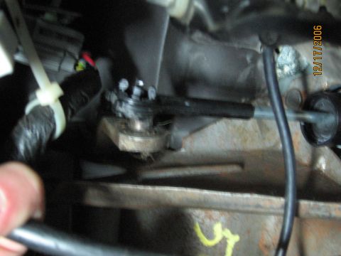 1994 Ford Bronco - Interior view of a vehicle's mechanical linkage and wiring, with a date stamp of 12/17/2006.