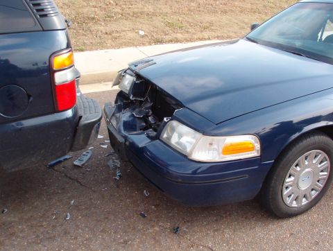 1999 Ford Crown Victoria - This Tahoe's bumper was JUST high enough to go over mine.