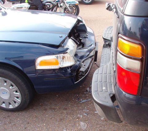 1999 Ford Crown Victoria - This Tahoe's bumper was JUST high enough to go over mine.