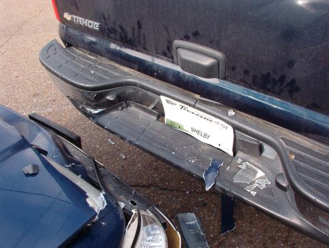 1999 Ford Crown Victoria - This Tahoe's bumper was JUST high enough to go over mine.