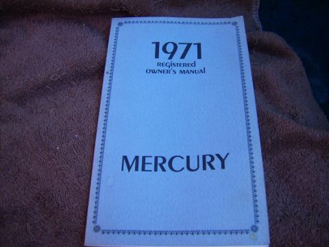 1971 Mercury Marquis - Cover of a 1971 Mercury Registered Owner's Manual.