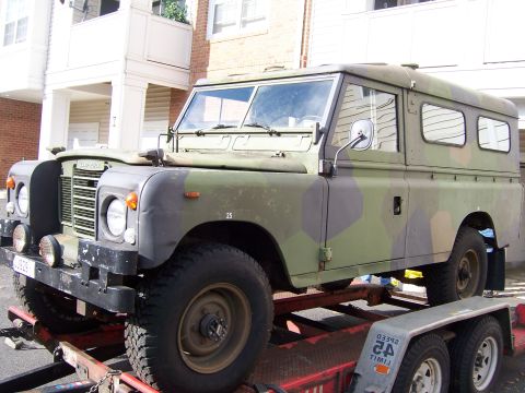 1974 Land Rover Land Rover - This Land Rover Series III, likely from 1971, is seen loaded onto a trailer.