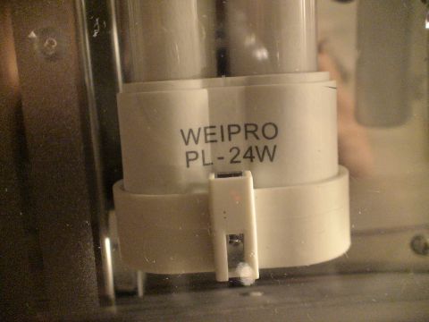 1993 Ford C-350 (Centurion Conversions) - Close-up of a WEIPRO PL-24W fluorescent light tube base.