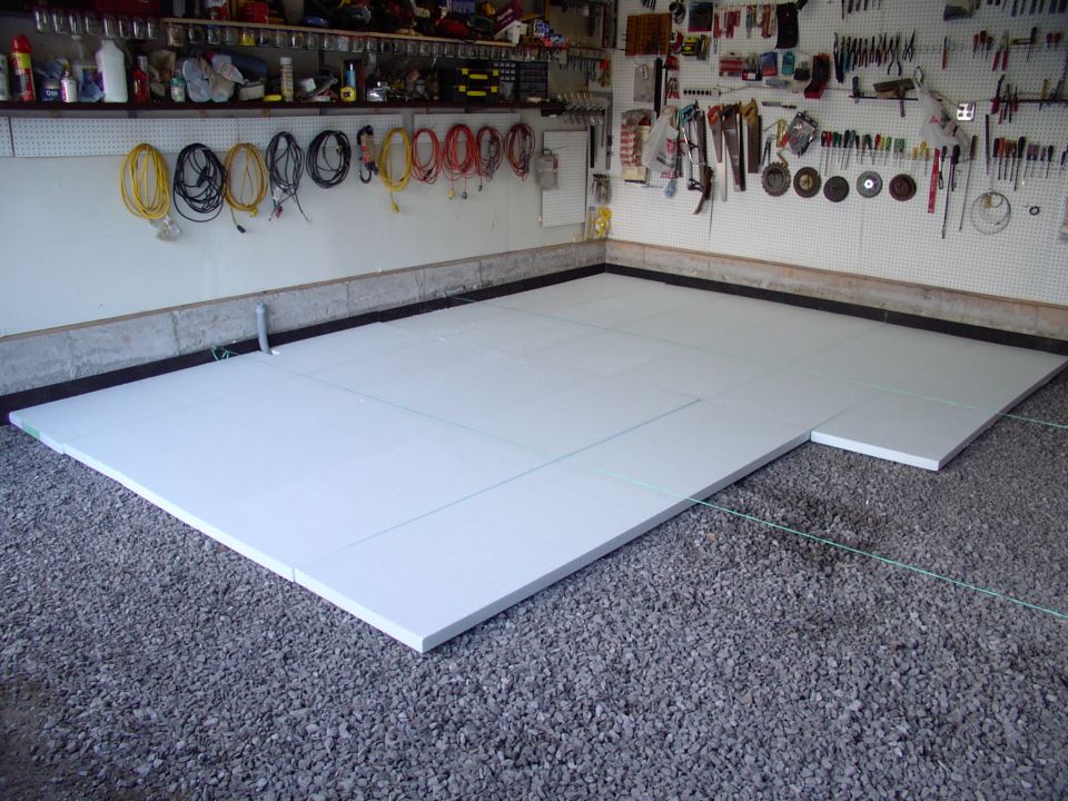 This is the green, not white, 2" high density styrofoam. It's half the price of pink or blue SM. With an R value of 8 instead of 9 or 10, we'll be calling that "good enough".