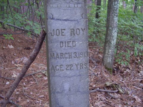 1996 Ford F-150 - A weathered tombstone stands in a forest clearing, bearing the inscription of a life cut short.