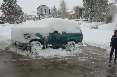 1996 Ford Bronco - Bit better after 2 hours of shoveling.