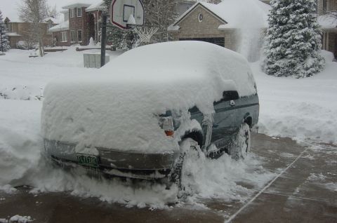 1996 Ford Bronco - It snowed a bunch since pulling into the drive yesterday about 2:30 pm.