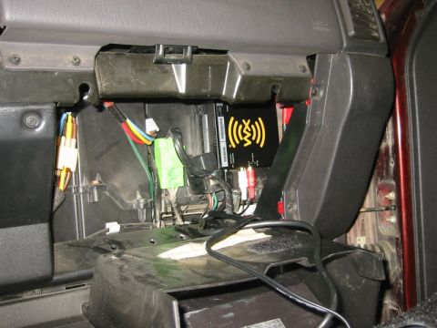 2000 Jeep Cherokee - Mounting location of XM receiver. It's held in place with industrial velcro; attaching the audio cables and control unit cable before putti…