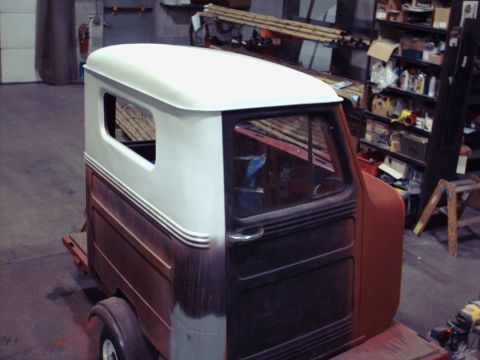 1948 Chevrolet C/K Pickup - A partially restored Willys FC truck cab sits in a workshop environment.