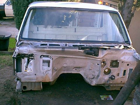 1983 Ford Bronco - here is the cab off the frame and stripped down.