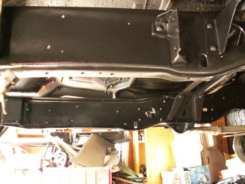 1983 Ford Bronco - all chassis cleaned down with wire wheel on grinder and sprayed with chassis black...23 yr old truck looking new again