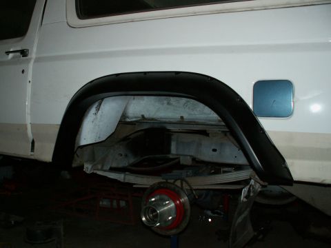 1983 Ford Bronco - rear flare test fiited....will have to flip fuel filler door to open rearwards or will wear off paint on flare