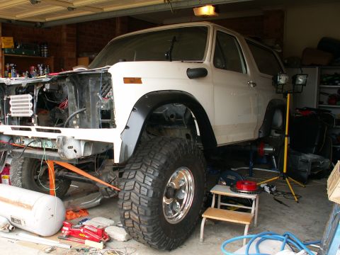 1983 Ford Bronco - flares temporarily fitted for check on new look with new rubber....flares will be painted when truck receives final respray then fitted pro…