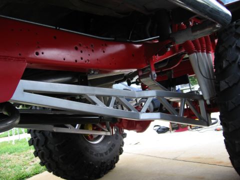 1974 Ford F-100 - This image shows the custom suspension and frame of a modified truck, not a 1974 Ford F-100.
