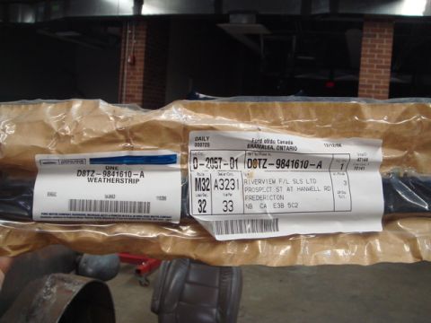 1996 Ford Bronco - Ford weatherstrip parts in packaging with labels showing part numbers D8TZ-9841610-A.