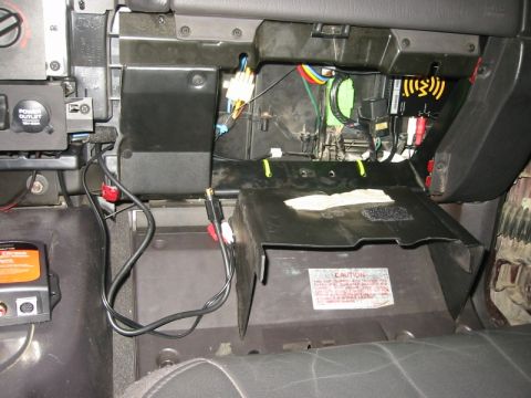 2000 Jeep Cherokee - This was the second attempt at making it all fit. Note the yellow zipties along the bottom edge of the glove box aperture: they're used to…