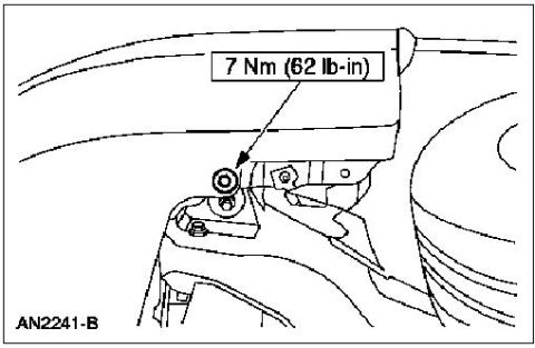1996 Mercury Grand Marquis - Diagram illustrates the correct torque specification for a specific automotive component installation.