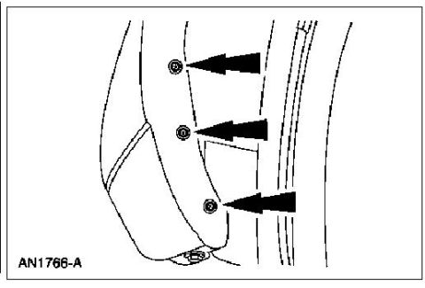 1996 Mercury Grand Marquis - This diagram illustrates the attachment points for a vehicle component, likely for repair or installation.
