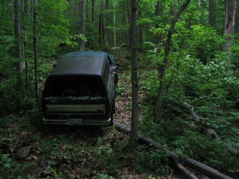 1986 Ford Bronco - Here is where I spit the rear axle out the first time...right on the hill with the front end up