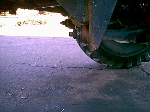 1983 Ford Bronco - here is the pass side bushing. you can see it puts more pressure on the bushing. much better driving feeling.