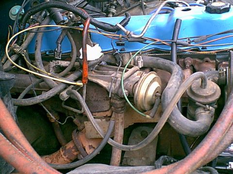 1983 Ford Bronco - here is the bad EGR almost ready to come out.
