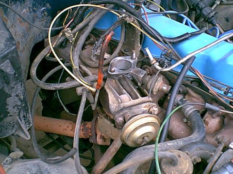 1983 Ford Bronco - another view of the EGR ready to come out