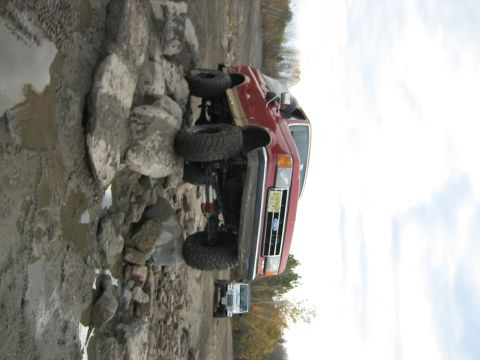 1990 Ford Bronco - This 1990 Ford Bronco is shown tackling a challenging rocky obstacle course.