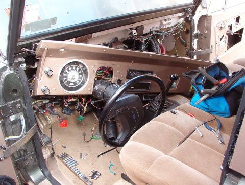 1975 Ford Bronco - Job 1 was to get the dash off & fix the non-functional gauges & defrost, install the missing glove box, wire up & install the rear defrost…