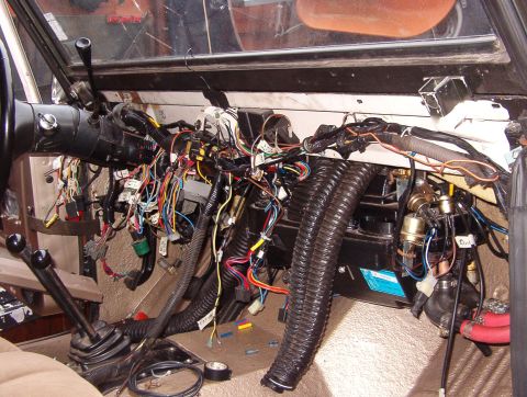 1975 Ford Bronco - This is actually more organized than it looks, and most of the '88 F150 circuits are still there doing exactly what they were designed to d…