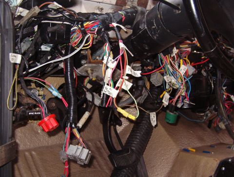 1975 Ford Bronco - The big red connector is for the interval wipers (module is at the top). Just to its R, the white plastic tube on the black wire is for the…
