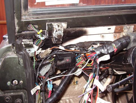 1975 Ford Bronco - The plate for the driver's door switch fits behind the original hole without change. The 2 R wires at the bottom go to the power antenna mo…