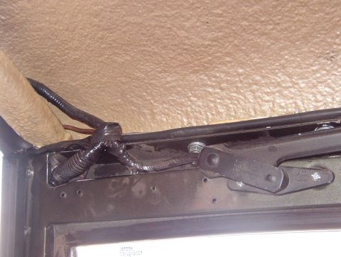 1975 Ford Bronco - The wiring coming up thru the w/s frame is well out of the way, but I forgot to pull a switched power for an overhead console or an electro…