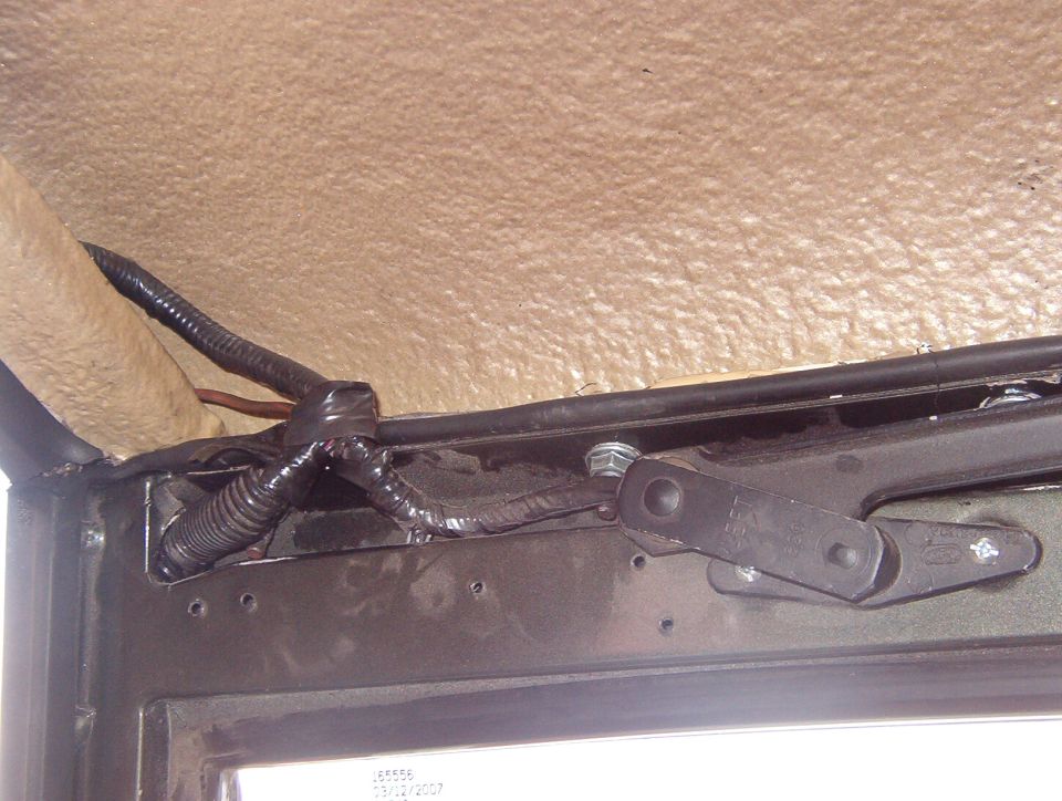 The wiring coming up thru the w/s frame is well out of the way, but I forgot to pull a switched power for an overhead console or an electrochromic rear-view mirror.  Maybe I'll pull them up the other side later.