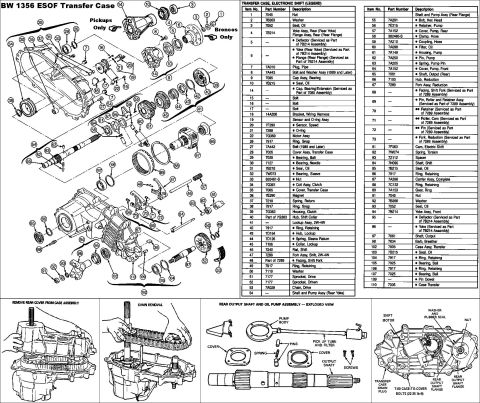 1983 Ford Bronco - BW 1356 Electronic Shift-On-the-Fly (ESOF) (F1TA-7A195-DA) IF THE IMAGE IS TOO SMALL, click it. The pump stay arm (the triangle in the bott…
