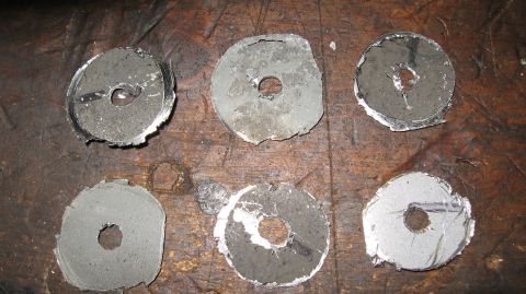 1994 Ford Bronco - This is the outside of the plugs from the holes I drilled.