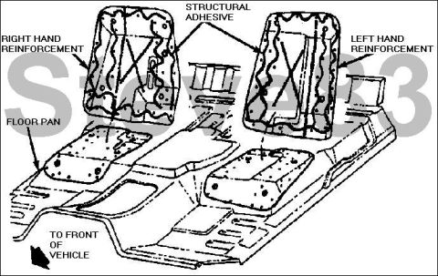 1983 Ford Bronco - 11. Apply 1/4"-3/8" (6.35-9.53 mm) beads of 3M Structural Adhesive to the bottom surface of both reinforcements. NOTE: ADHESIVE H…