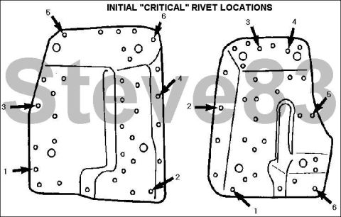 1983 Ford Bronco - 16.b. Drill the remaining twenty-seven (27) 1/4" diameter holes in the reinforcement and floor pan. c. Install the remaining twenty-se…