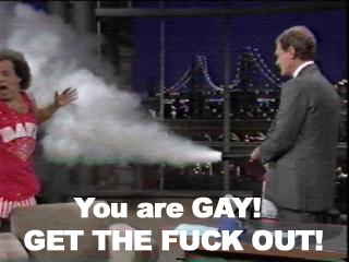 1997 Ford Crown Victoria - A staged event with smoke and offensive text is depicted, with no vehicle present.
