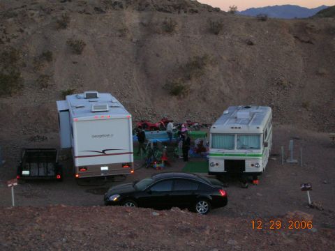 1985 Ford Bronco - overlooking camp (uncle and cousins motorhomes)