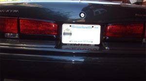 1997 Ford Crown Victoria - The rear of a 1997 Ford Crown Victoria is shown, its taillights and a Massachusetts license plate.