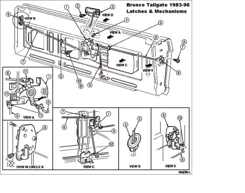 1992 Ford Bronco - Bronco tailgate latch mechanism