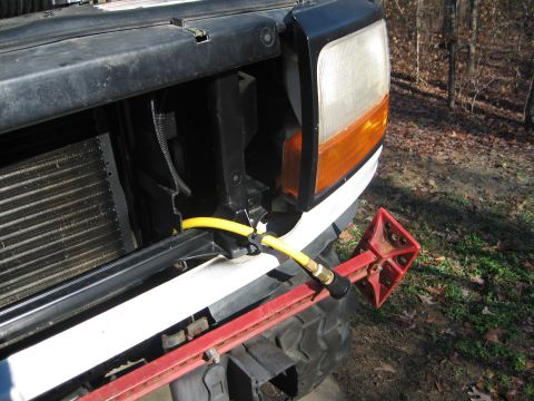 1996 Ford Bronco - Here is the line that comes out the front. It is usually tucked in better.